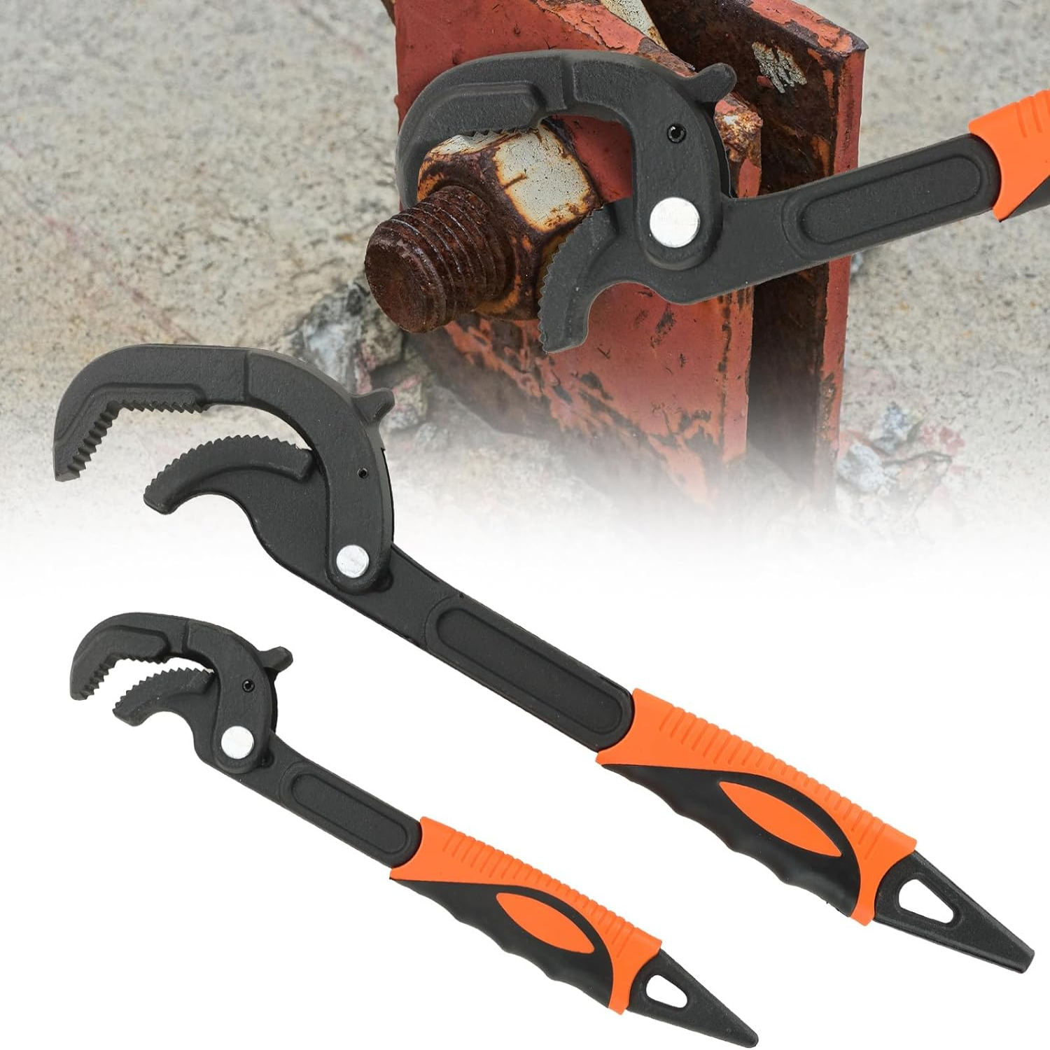 Heavy Duty SelfAdjusting MultiSpanner Pipe Wrench Set 2pcs