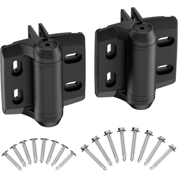 Heavy Duty Self Closing Nylon Gate Hinges for Square-to-Square Vinyl Fence,Pool Gate Hinges with Alignment Legs, No Rust&Adjustable Fence Door Hinges for Outdoor Metal&Vinyl Gates,Wood Gate, 2 Count
