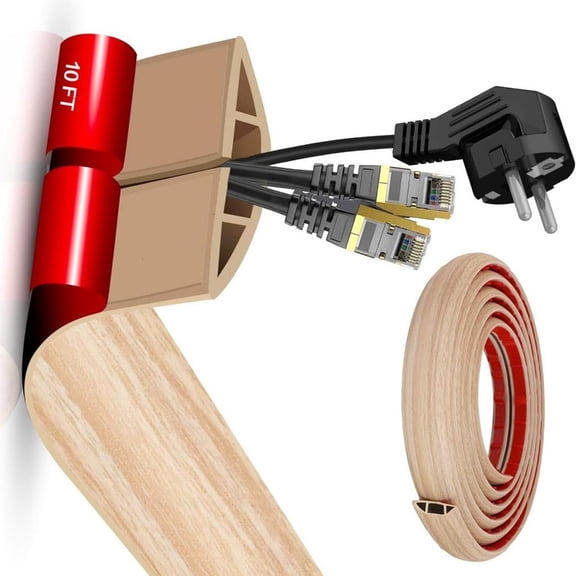 Heavy Duty SelfStick Wire Guard Channel Floor Wire Cover Flame Retardant PVC Materials Safe NonToxic Cable Protections