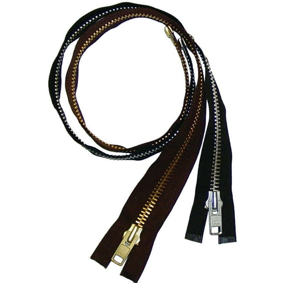 Heavy Duty Separating Zippers for Motorcycle Jackets & Chaps - Black - Brown - 24" 26" 28" 32" 36"