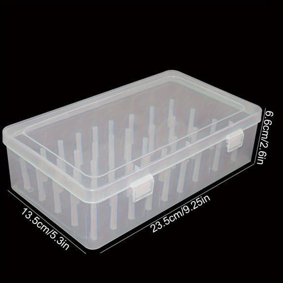 Heavy Duty Sewing Thread Organizer Box with Secure Lid, 42 Compartments Transparent for Spools, Needles, Travel Storage