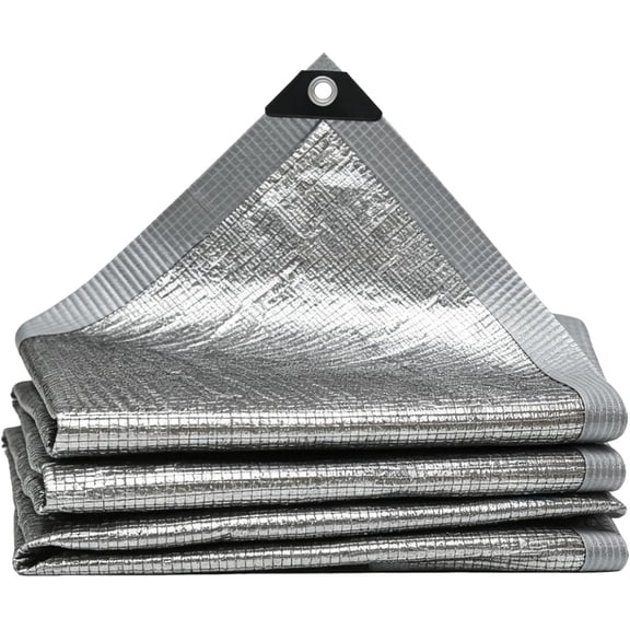 Heavy Duty Shade Cloth - Aluminet Sun Block Mesh Cover for Greenhouse Patio | Balcony Fence, Heat Reflective Privacy Screen with Airflow | Outdoor Shade Tarp for Backyard Pergola Plants Kennel Carpor
