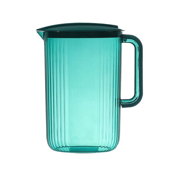 Pitcher With Lid Clear Acrylic Pitcher Proof Drink Pitcher Juice Containers With Lids for Fridge Iced Tea Pitcher With Spout Handle,Green Transparent Water Bottle Drinking Utensils,1PC