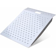 Heavy Duty Shed Ramp for Riding Mower, 750 LBS Capacity Anti-Slip Punch Plate Loading Ramp for Sheds Garage Barns ATV Lawn Mowers, 29" L x 24 W