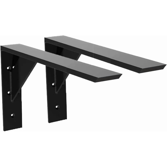 Heavy Duty Shelf Brackets 2 Pack 14" x 10" 1/4" Steel Countertop Support Bracket L Mantel for Wood Granite Quartz
