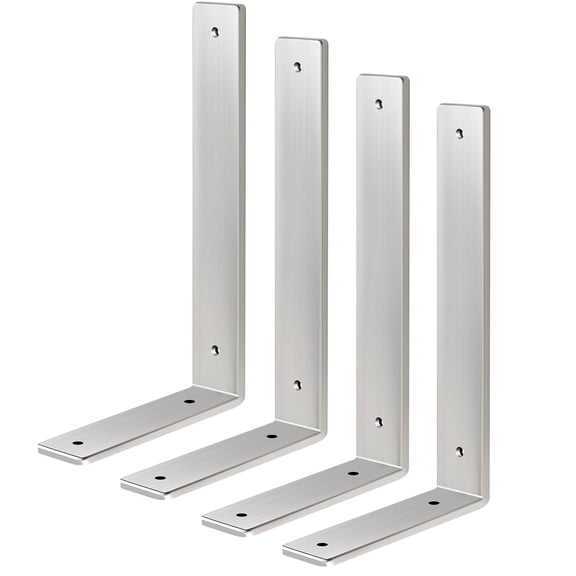 Heavy Duty Shelf Brackets 6 Inch (6 Pack), Rustic L Floating Shelf Brackets, Wall Shelf Bracket for DIY Decorative with Mounting Hardware