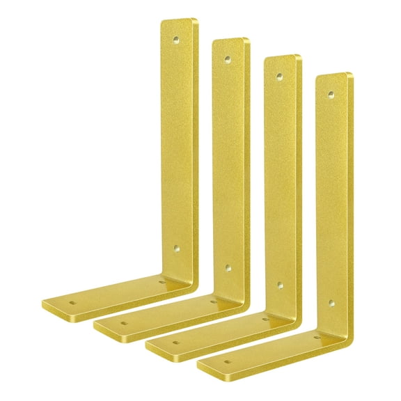 Heavy Duty Shelf Brackets 6 Inch (6 Pack), Rustic L Floating Shelf Brackets, Wall Shelf Bracket for DIY Decorative with Mounting Hardware
