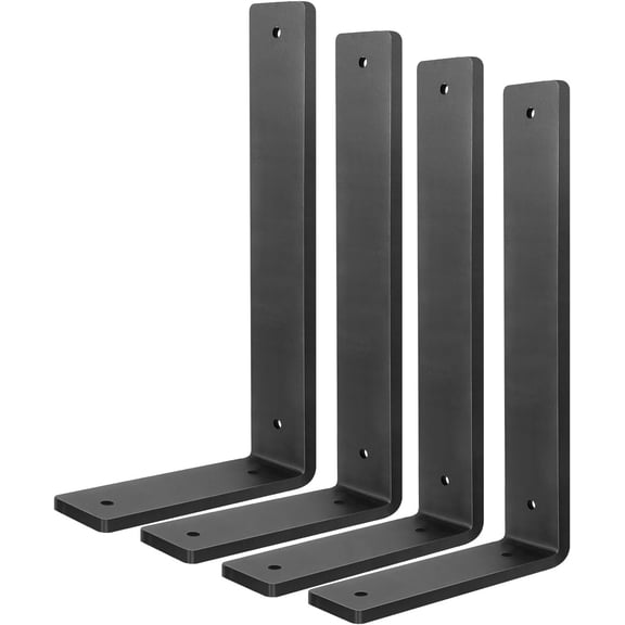 Heavy Duty Shelf Brackets 8 Inch (6 Pack), Rustic L Floating Shelf Brackets, Wall Shelf Bracket for DIY Decorative with Mounting Hardware
