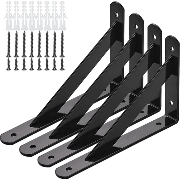 Heavy Duty Shelf Brackets, 8 in X 5 in Wall Mount L Steel Bracket for Floating S
