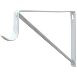 Heavy-Duty Shelf and Pole Bracket, Powder Coated, 3" Drop, White by Stone Harbor Hardware
