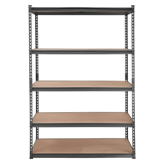 Heavy Duty Shelving Unit 5-Tier, 2000 lbs Capacity - Garage Storage Shelves, Metal Organizer Rack - Black, 18"D x 72"H