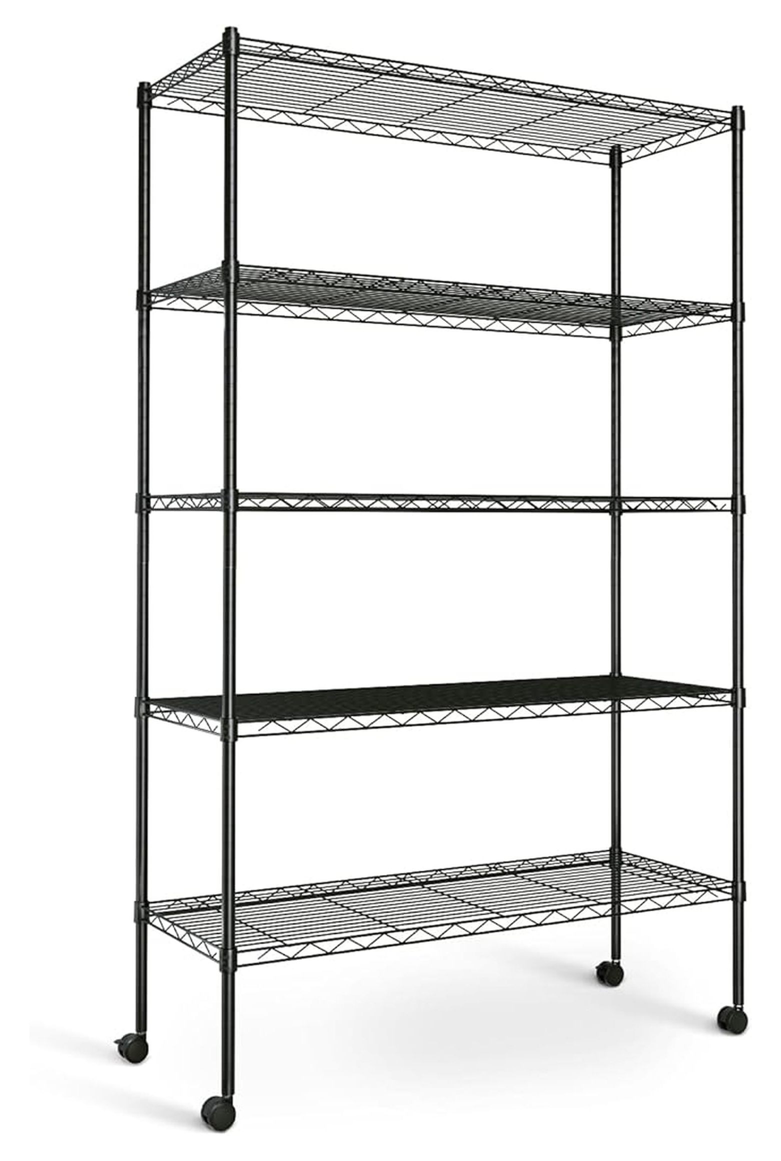 Heavy Duty Shelving Unit 5-Tier, 35.83"W x 13.98"D x 61", 1250lbs