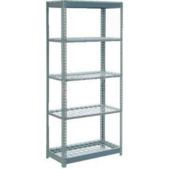 Heavy Duty Shelving with 5 Shelves & Wire Deck - Gray - 36 x 18 x 84 in.