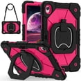 thumbnail image 1 of Heavy Duty Shockproof Case for Samsung Galaxy Tab S11,Anti drop silicone+PC Layer Protective Case 360 ° Rotating Square Handle Stand With Shoulder Strap,Rose pink,For Galaxy Tab S11, 1 of 7