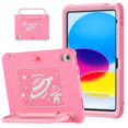 thumbnail image 1 of Heavy Duty Shockproof Case For iPad 2025 / 2022,Anti Drop Silicone+PC Layer Protective Case Handle Stand ,Shoulder Strap，Cartoon Pattern Three-layer Protective Tablet Cover,Pink,For iPad 2025 / 2022, 1 of 10
