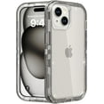 thumbnail image 1 of Heavy Duty Shockproof Protection Phone Cases, Anti-Drop, Triple Layer Transparent Protective Cover Compatible with iPhone 15 Plus, Crystal Gray, 1 of 8