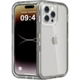thumbnail image 1 of Heavy Duty Shockproof Protection Phone Cases, Anti-Drop, Triple Layer Transparent Protective Cover Compatible with iPhone 15 Pro, Crystal Gray, 1 of 8
