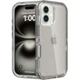 thumbnail image 1 of Heavy Duty Shockproof Protection Phone Cases, Anti-Drop, Triple Layer Transparent Protective Cover Compatible with iPhone 16, Crystal Gray, 1 of 7