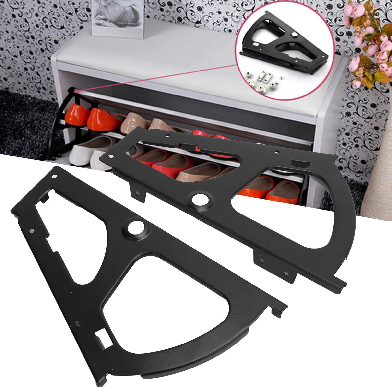 Heavy Duty Shoe Rack Hinge, Black Cabinet Turning Rack, Maximize ...