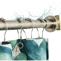 Heavy Duty Shower Rod, Adjustable Shower Curtain Rod, Expandable 47-84 Inch, Permanent Mount Shower Rod, Never Rust Stainless Steel For Window Curtain and Closet, Brushed Nickel