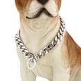 thumbnail image 1 of Heavy Duty Silver Dog Collar Slip Metal Chain for American French Bulldog, 1 of 5