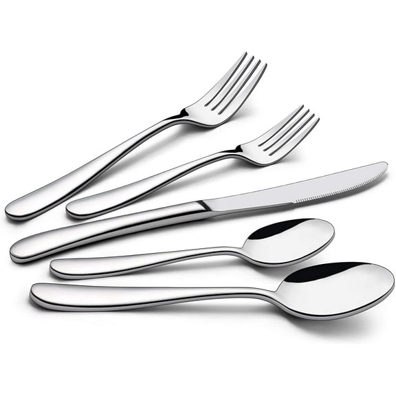 Heavy Duty Silverware Cutlery Set, 20-Piece Stainless Steel Flatware Set For 4, Heavy Weight Eating Utensils Tableware, Mirror Polished, Dishwasher Safe