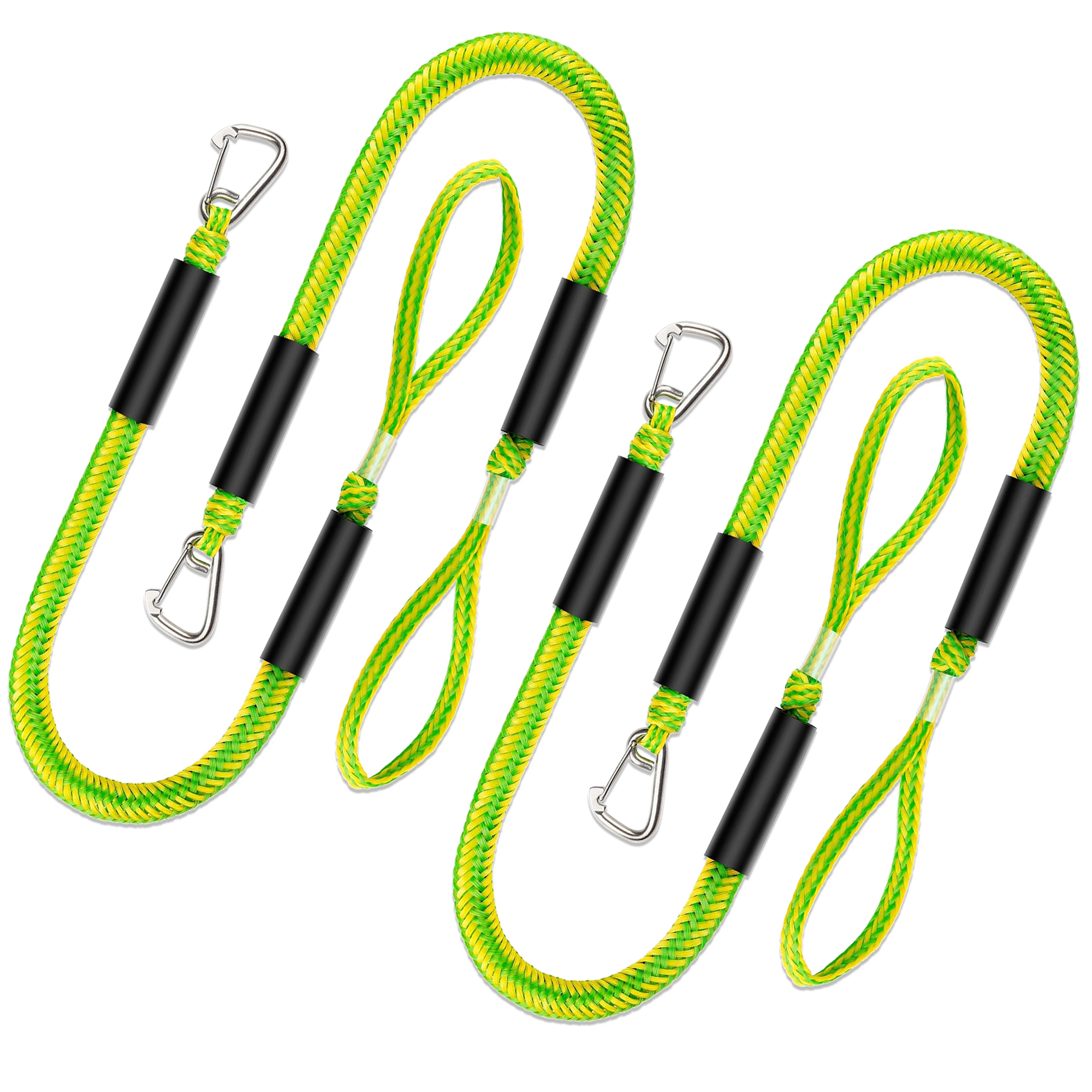 Heavy Duty Single Hook Bungee Dock Line 4 Pack For Boats, Kayaks, Jet Skis, SeaDoos, Pontoons