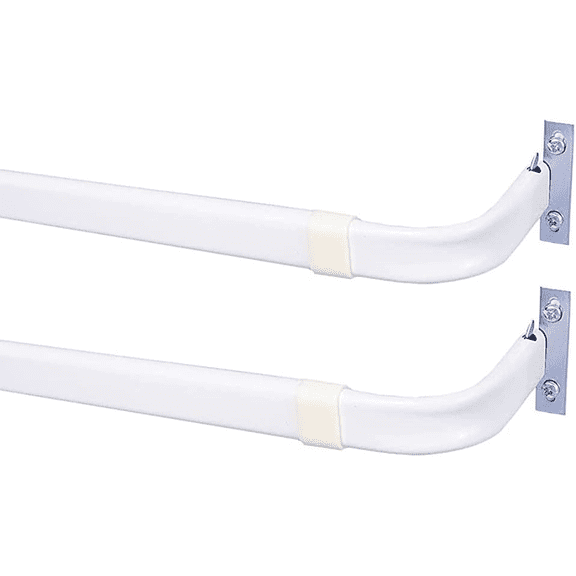 Heavy Duty Single Rod,Lock Seam Curtain Rod 28 to 48-Inch Adjustable Width, 2 1/