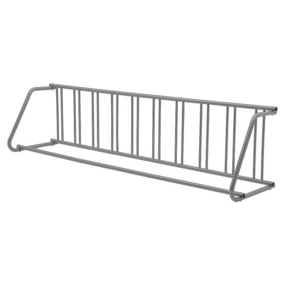 Heavy Duty Single-Sided Floor Bike Rack – 10-Bike Freestanding Storage Organizer, All-Steel Grid Design for Garage, School, Store, Street, Outdoor Use, Gray 10-cart, single-sided