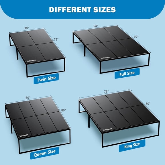 Heavy Duty Size Bunkie Board 10mm Bed Support for Slatted Frame, Split Foldable Mattress Foundation, Black