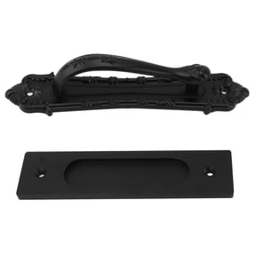Heavy Duty Sliding Barn Door Handle Matte Black Aluminum Alloy Double Sided Gate Pull Hardware for Closets and Cabinets 6.1 Inches / 15.5 cm