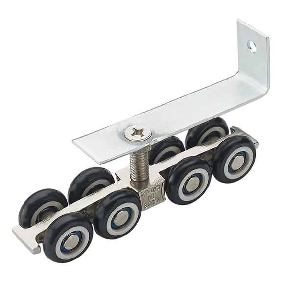 Heavy Duty Sliding Door Roller Hanging Pulley Rail 8 Wheels Zinc Alloy Hanging for Barn Cabinet Replacement Bathroom