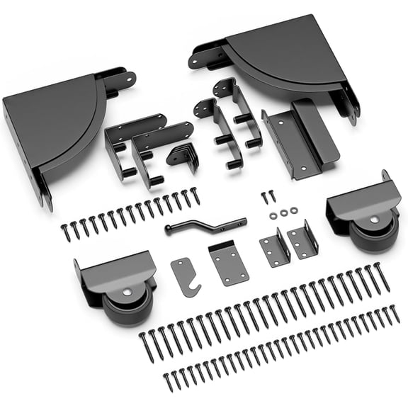 Heavy Duty Sliding Gate Kit, Adjustable Sliding Gate Hardware Kit for Wood Fence, Anti Sag Gate Kit Gate Corner Brace Bracket with Gate Latch, Fence Gate Kit for Driveway Gates, Pool Gates