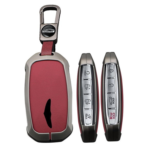 Heavy Duty Smart Key Fob Cover for 2023 2024 2025 Genesis GV90 GV80 GV70 GV60 Protective Metal Key Holder and Keychain Accessory