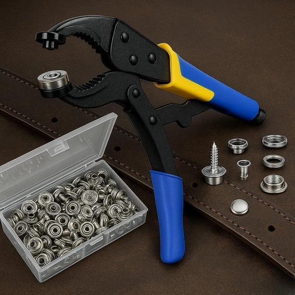 Heavy Duty Snap Fastener Kit 210PCS Marine Grade Stainless Steel Snap Tool Set for Canvas, Boat Covers, Awnings, Fabric, Tents Rustproof, Easy Installation, All-in-One Fastener Repair Kit-Blue