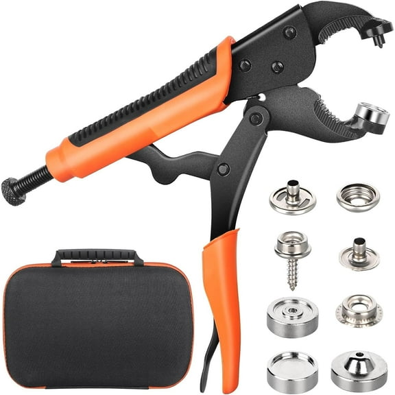 Heavy Duty Snap Fastener Kit, Adjustable Snap Fastener Plier, Snap Buttons Setter Canvas Snap Install Tool Sewing Press Tool for Replacing Boat Cover, Tarps, Leather