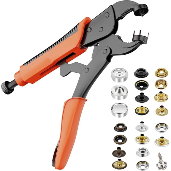 Heavy Duty Snap Fastener Tool Kit with 100 Sets(380PCS) Canvas Snaps (Silver/Black/Bronze/Gold), Snap Button Kit for Boat Covers, Canvas, Fabric, Tarps, Sail Repair