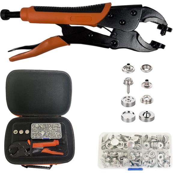 Heavy Duty Snap Fastener Tool Kit Includes 40 Sets 15mm Snaps for Boat Cover,Repairing Boat Covers, Canvas, Sewing, Tarps