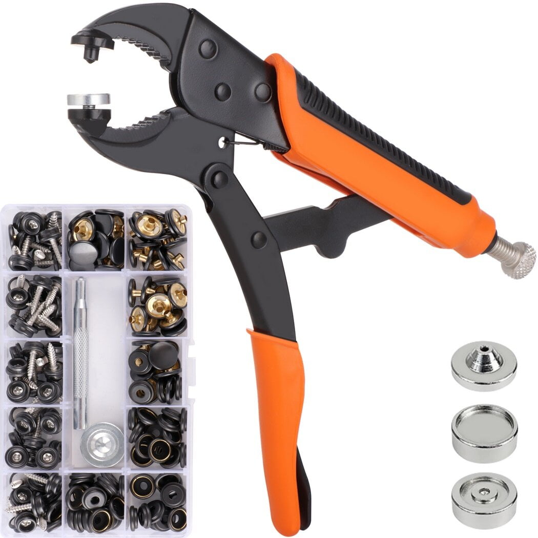 Heavy Duty Snap Fastener Tool Kit, Snap Pliers for Metal Snaps