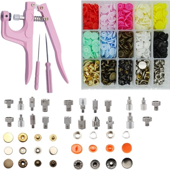 Heavy-Duty Snap Tool Fasteners Kit, Snap Pliers Set for T3/T5/T8 & Copper Buttons Screw Marine Grade for Replacing Snaps, Repairing Boat Covers, Canvas, Tarps