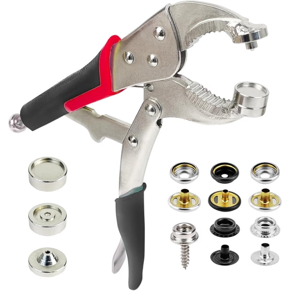 Heavy Duty Snap Tool for Boat Covers - Setter Pliers Kit With 60 Sets 15mm Stainless Fasteners for Canvas