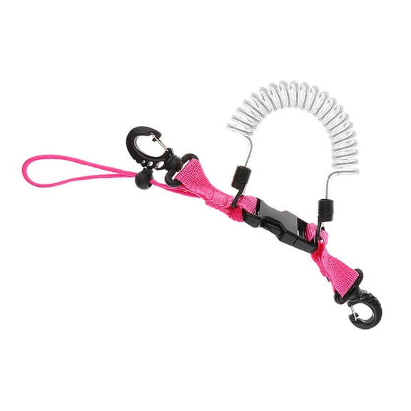 Heavy Duty Snappy Elastic Spring Coil Torch Camera Lanyard Quick Release For Scuba Diving And Snorkeling Pink B