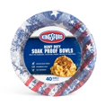 thumbnail image 1 of Heavy Duty Soak Proof Paper Bowls, Disposable Microwave Safe Bowls for BBQ, Picnic, Dessert, Soup, Parties, and Summer Holidays, Patriotic American Flag Design, 16 Oz - 40 Count, 1 of 4