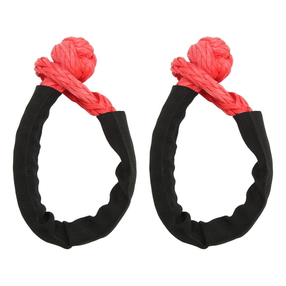 Heavy Duty Soft Shackle Recovery Rope 39683 Lbs Breaking Strength Tow Shackles Knot 10mm / 0.39 in Wear Proof Shackle with Protective Sleeve for Offroad Vehicle Car SUV Truck Boat 2 Pcs