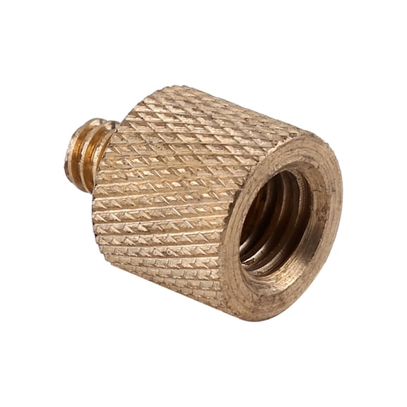 Heavy Duty Solid Brass Tripod Thread Mount Adapter Screw - 3/8 inch Female to 1/4 inch Male Precision Mono-pod Converter Connector for DSLR Rig Camera Light Stand and Holder Fast Loading Plate