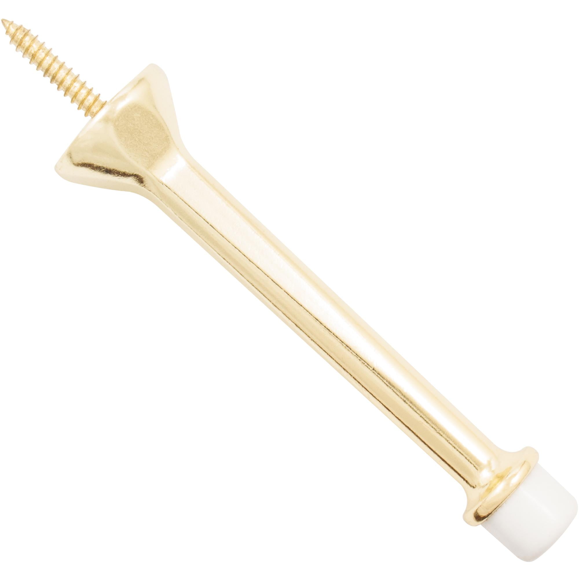 HeavyDuty Solid Door Stop, 4 Inches, Polished Brass by Stone Harbor