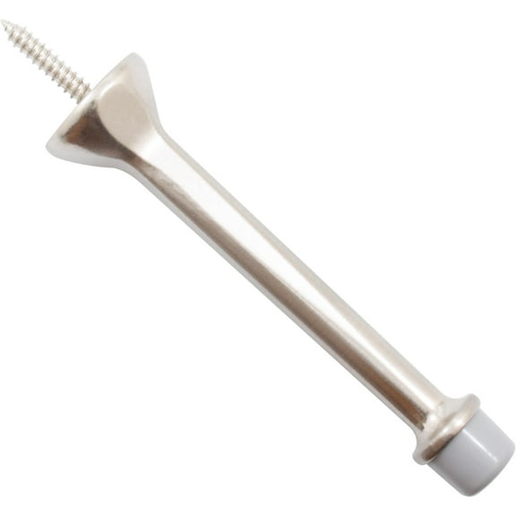 Heavy-Duty Solid Door Stop, 4 Inches, Satin Nickel by Stone Harbor Hardware