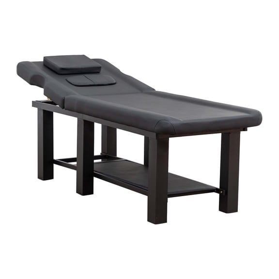 Heavy-Duty Spa Massage Table 330 lbs Cap, Adjustable Backrest & Storage