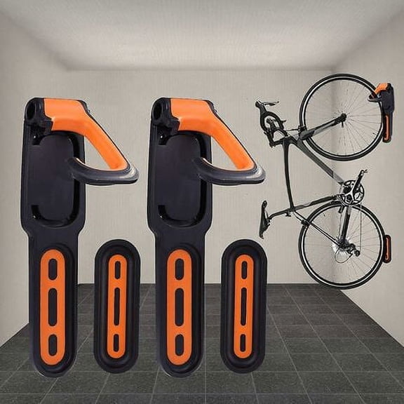 Heavy Duty Space Saving Bike Holder, Swivel Bike Wall Mount for Indoor Outdoor Use, Vertical Bicycle Storage Rack with Anti-Scratch Rubber Hook, Easy Installation for Home Garage
