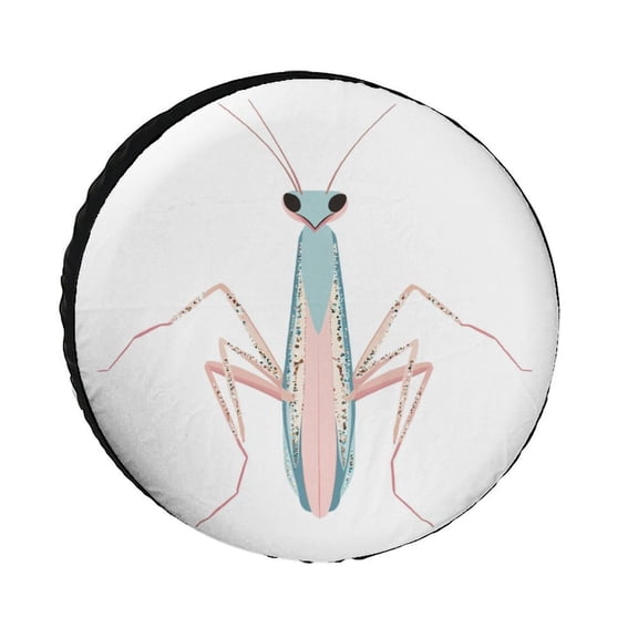 Heavy Duty Spare Tire Cover 15inch Cute Praying Mantis Polyester Universal Spare Wheel Tire Cover Wheel Covers Christmas Praying Mantis for Trailer SUV Truck Camper Travel Trailer Accessories